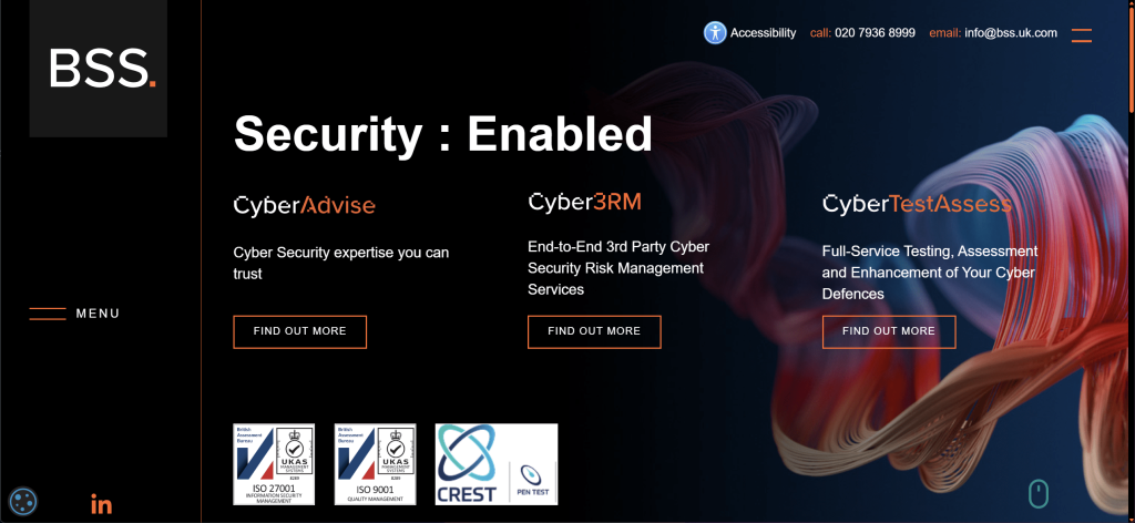 BSS security platform website built by DIGIDMN